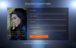 Exquisite Signup Form Flat Responsive widget Template