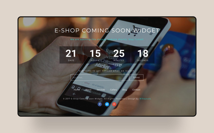 Shop Coming Soon Flat Responsive Widget Template