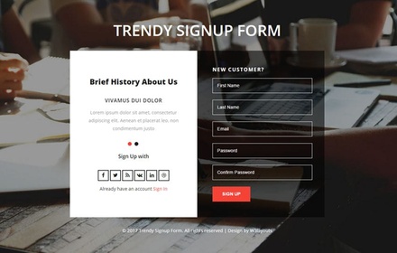 Trendy Signup Form Flat Responsive Widget Template