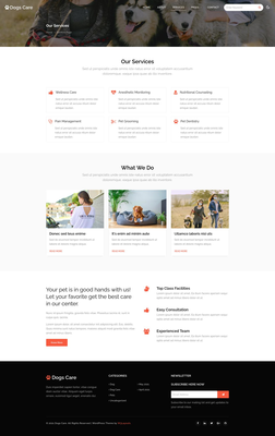 Dogs Care a Pet Care Website Template