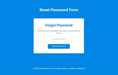 Reset Password Form Responsive Widget Template