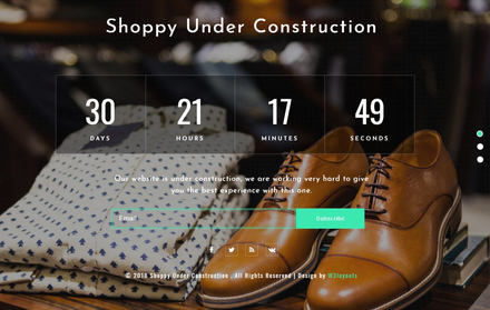 Shoppy Under Construction Flat Responsive Widget Template