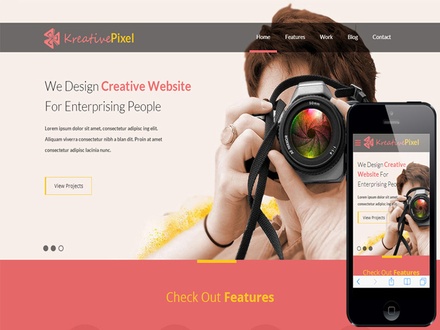 Resumer a SinglePage Flat Responsive web template