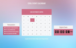 Cool Event Calendar Responsive Widget Template