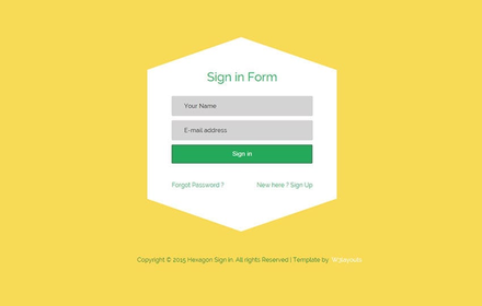 Hexagon Signin Form Responsive Widget Template