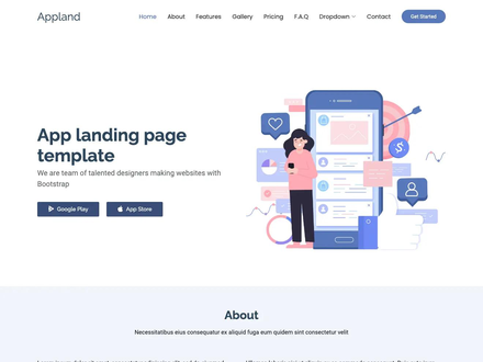 Appland - Free Bootstrap App landing page template | BootstrapMade