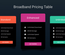 Broad Band Pricing Table Responsive Widget Template.