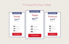 Trendy Pricing Table Responsive Widget Template