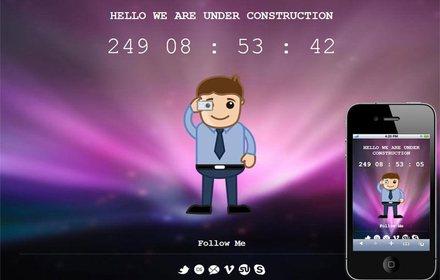 Photographer Under Construction Mobile Website Template