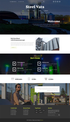 Steel Vats an Industrial Category Bootstrap Responsive Web Template