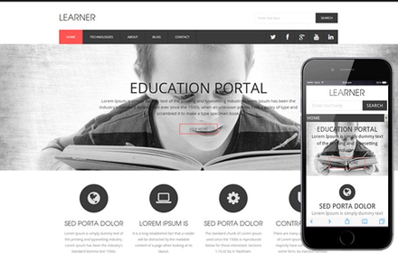 Learner a Educational Flat Responsive web template