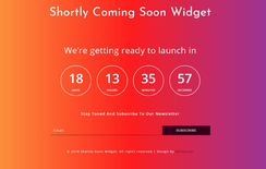 Shortly Coming Soon Widget Responsive Widget Template.