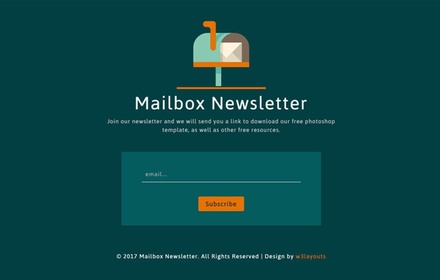 Mailbox Newsletter a Flat Responsive Widget Template