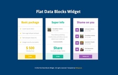 Flat Data Blocks Responsive Widget Template